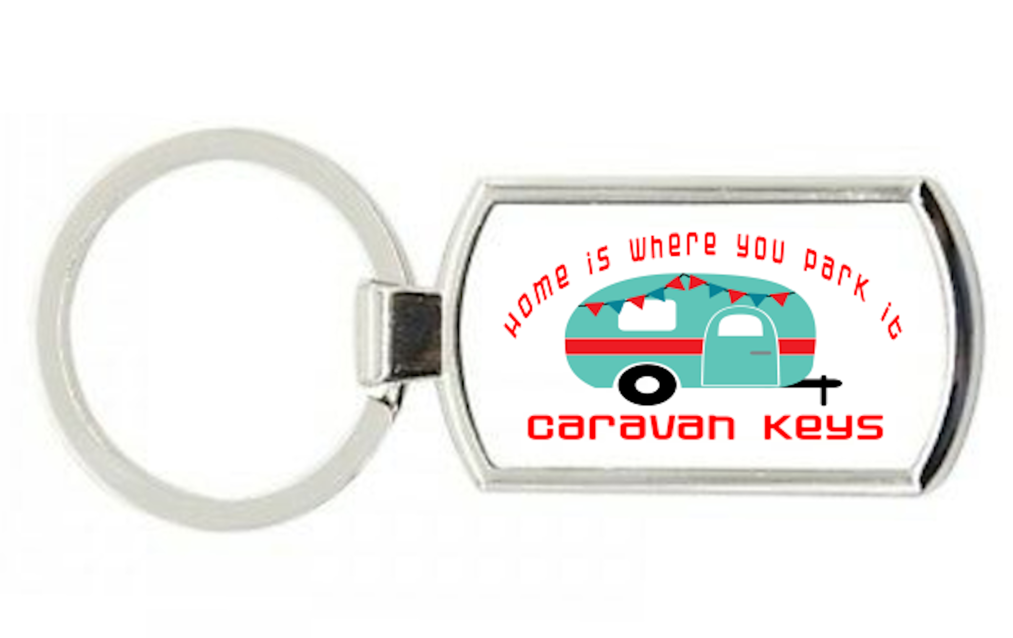 Caravan - Home Is Where You Park It Metal Rectangle Keyring
